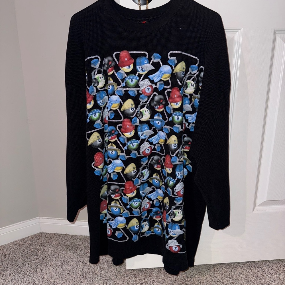 8 Ball Colorful Graphic Long Sleeve Sweater